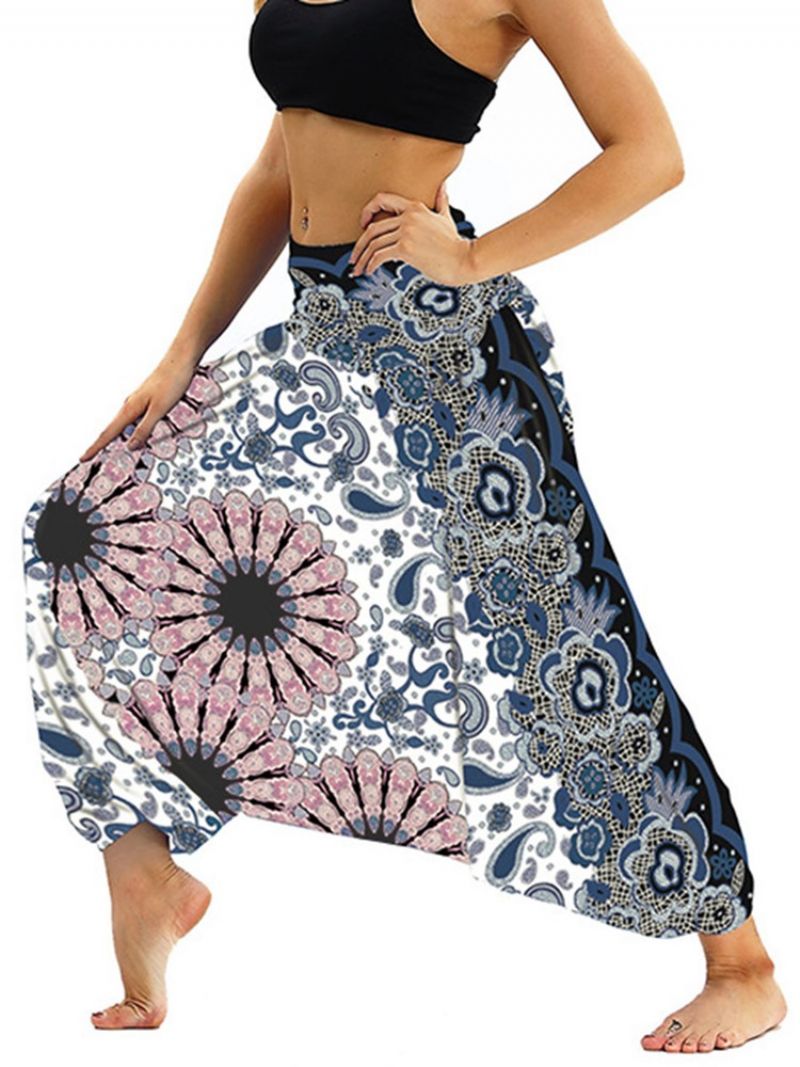 Kvinders Boho Print Polyester Yoga Harem Bukser