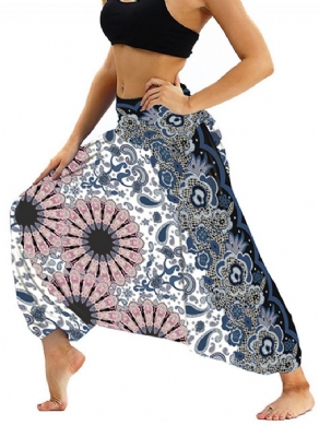 Kvinders Boho Print Polyester Yoga Harem Bukser