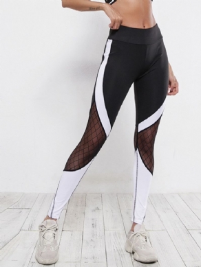 Kvinders Farveblok Patchwork Sommer Ankellængde Leggings Yogabukser Højtaljet Tiktok Leggings