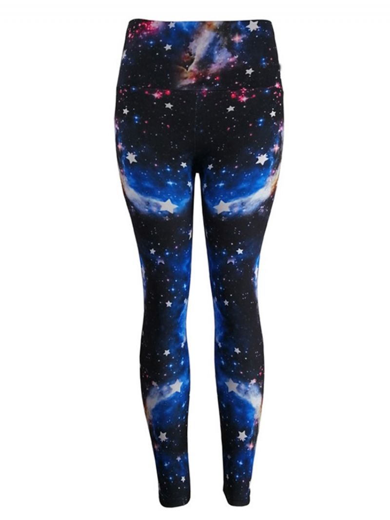 Kvinders Stjernehimmel Farveblokprint Gym Sports Yoga Leggings Yogabukser Tiktok Leggings Med Høj Talje