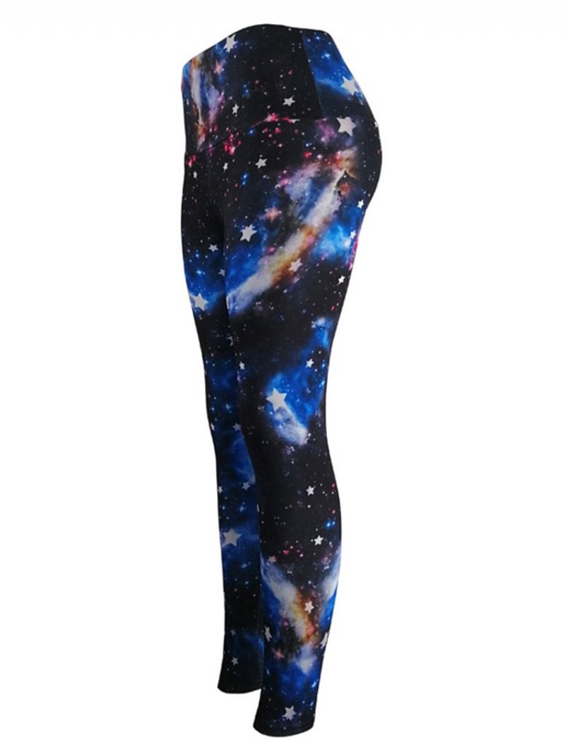 Kvinders Stjernehimmel Farveblokprint Gym Sports Yoga Leggings Yogabukser Tiktok Leggings Med Høj Talje