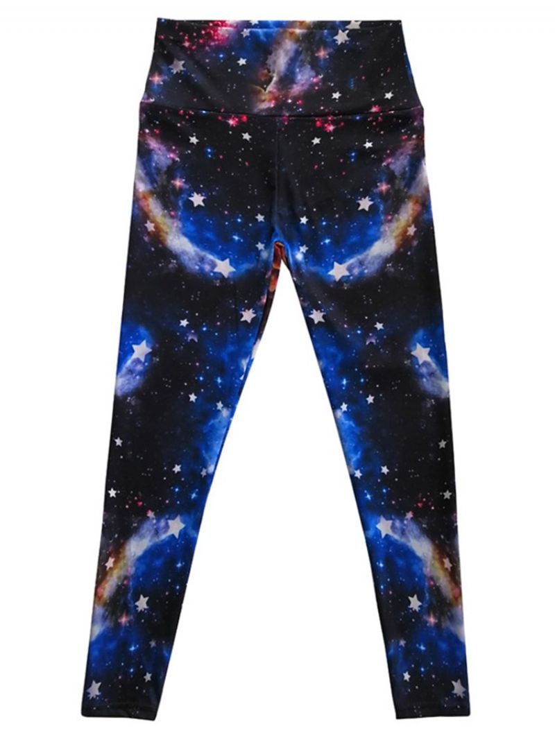 Kvinders Stjernehimmel Farveblokprint Gym Sports Yoga Leggings Yogabukser Tiktok Leggings Med Høj Talje