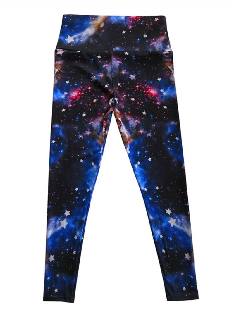 Kvinders Stjernehimmel Farveblokprint Gym Sports Yoga Leggings Yogabukser Tiktok Leggings Med Høj Talje