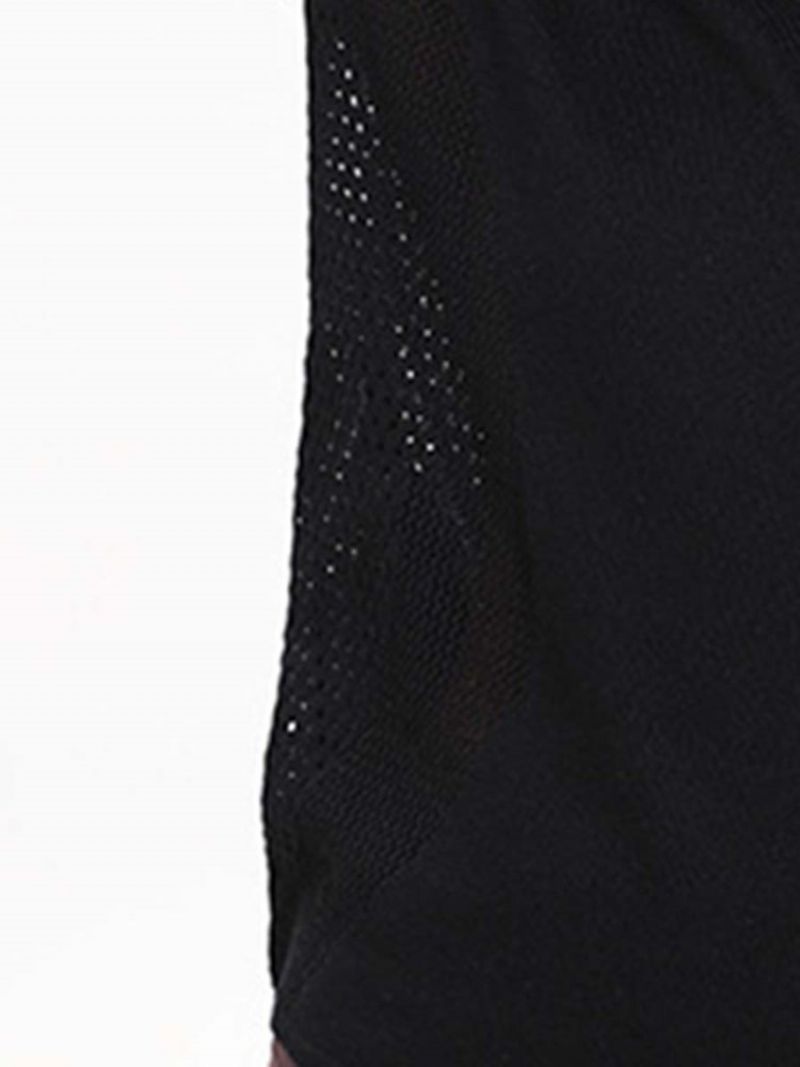 Mesh Patchwork Solid Anti-Sweat Akryl Pullover Toppe