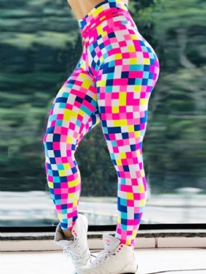 Mosaiktryk Åndbar Højtaljet Kvinders Leggings Yogabukser Højtaljet Tiktok Leggings