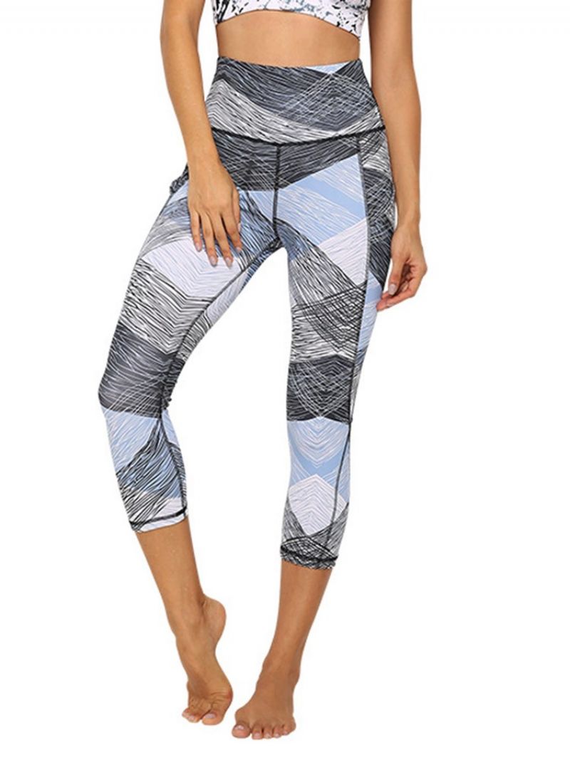 Polyester Quick Dry Lommer Color Block Kvinde Badminton Yoga Bukser Højtalje Tiktok Leggings