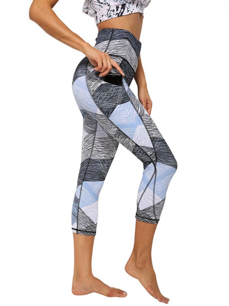 Polyester Quick Dry Lommer Color Block Kvinde Badminton Yoga Bukser Højtalje Tiktok Leggings