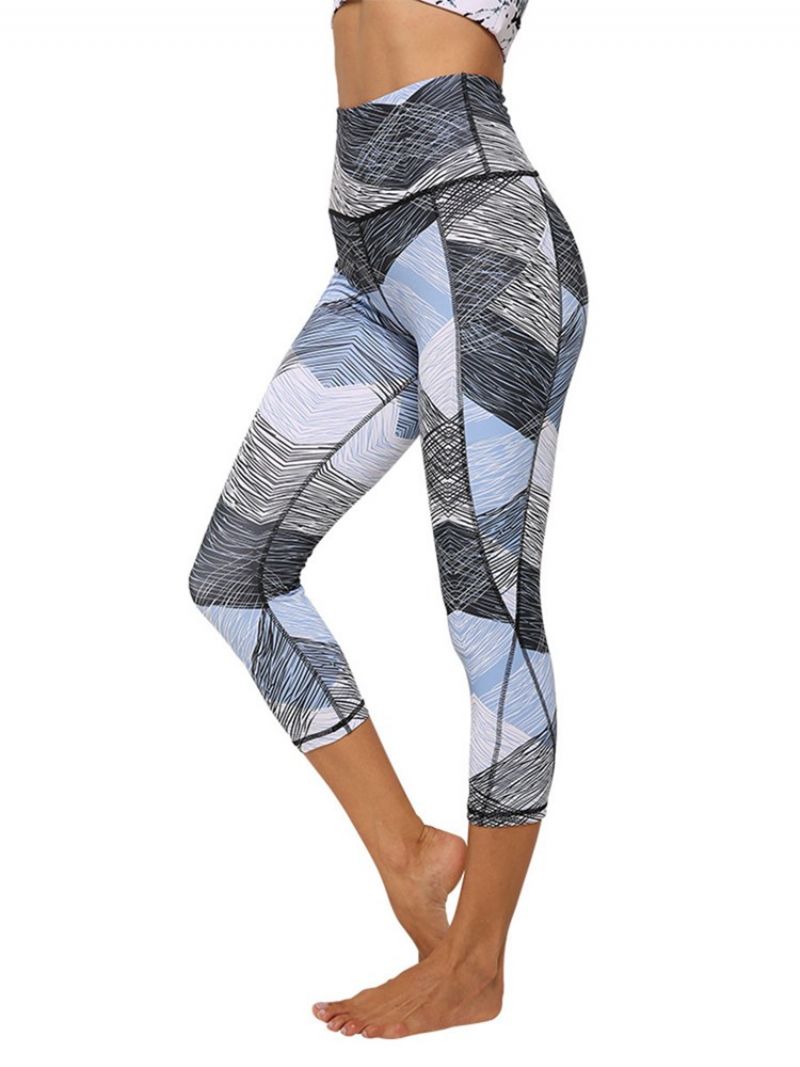 Polyester Quick Dry Lommer Color Block Kvinde Badminton Yoga Bukser Højtalje Tiktok Leggings