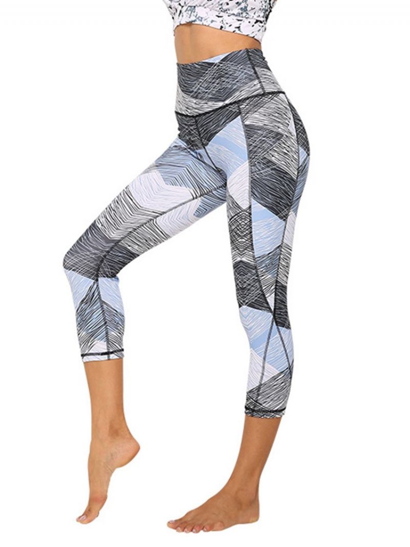 Polyester Quick Dry Lommer Color Block Kvinde Badminton Yoga Bukser Højtalje Tiktok Leggings