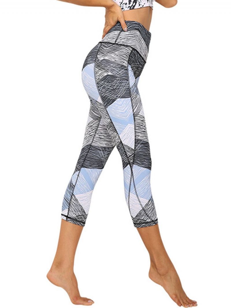 Polyester Quick Dry Lommer Color Block Kvinde Badminton Yoga Bukser Højtalje Tiktok Leggings