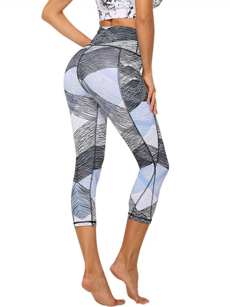 Polyester Quick Dry Lommer Color Block Kvinde Badminton Yoga Bukser Højtalje Tiktok Leggings