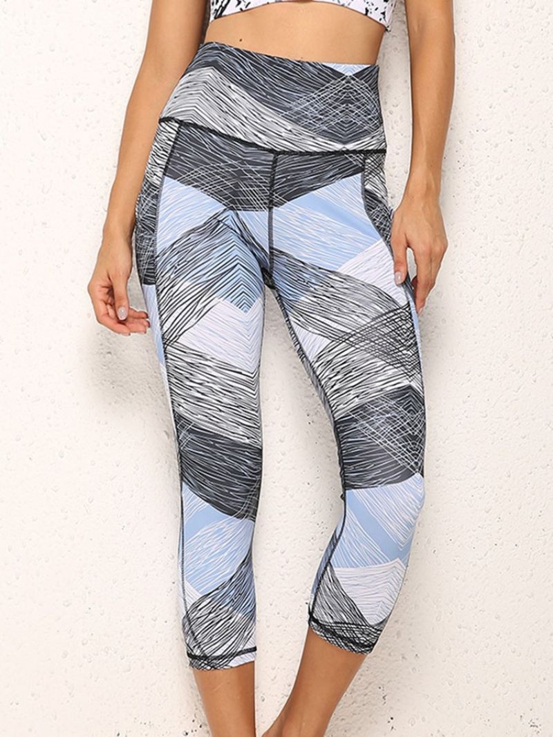 Polyester Quick Dry Lommer Color Block Kvinde Badminton Yoga Bukser Højtalje Tiktok Leggings