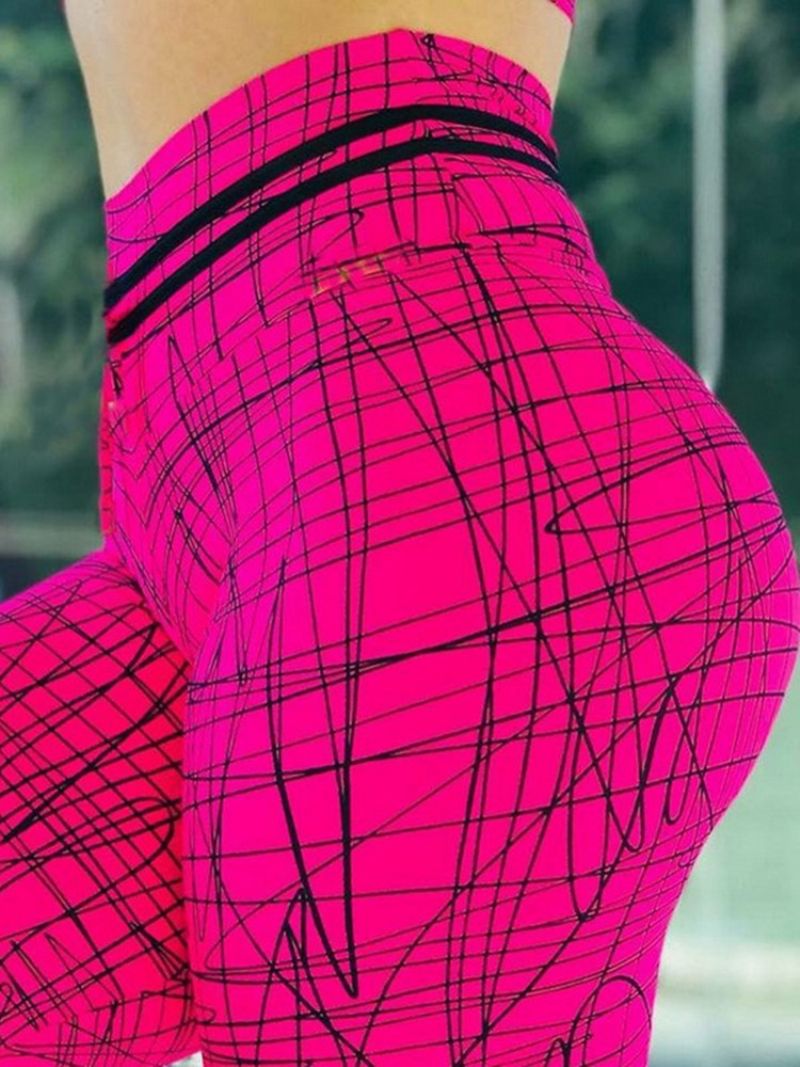 Print Geometriske Push Up Gym Sport Yoga Bukser Tiktok Leggings Med Høj Talje