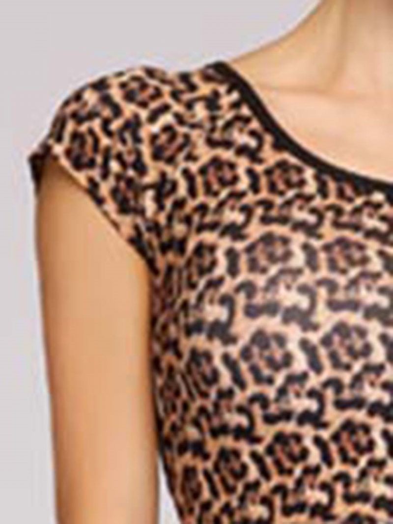 Print Leopard Anti-Sweat Pullover Kortærmede Sportssæt