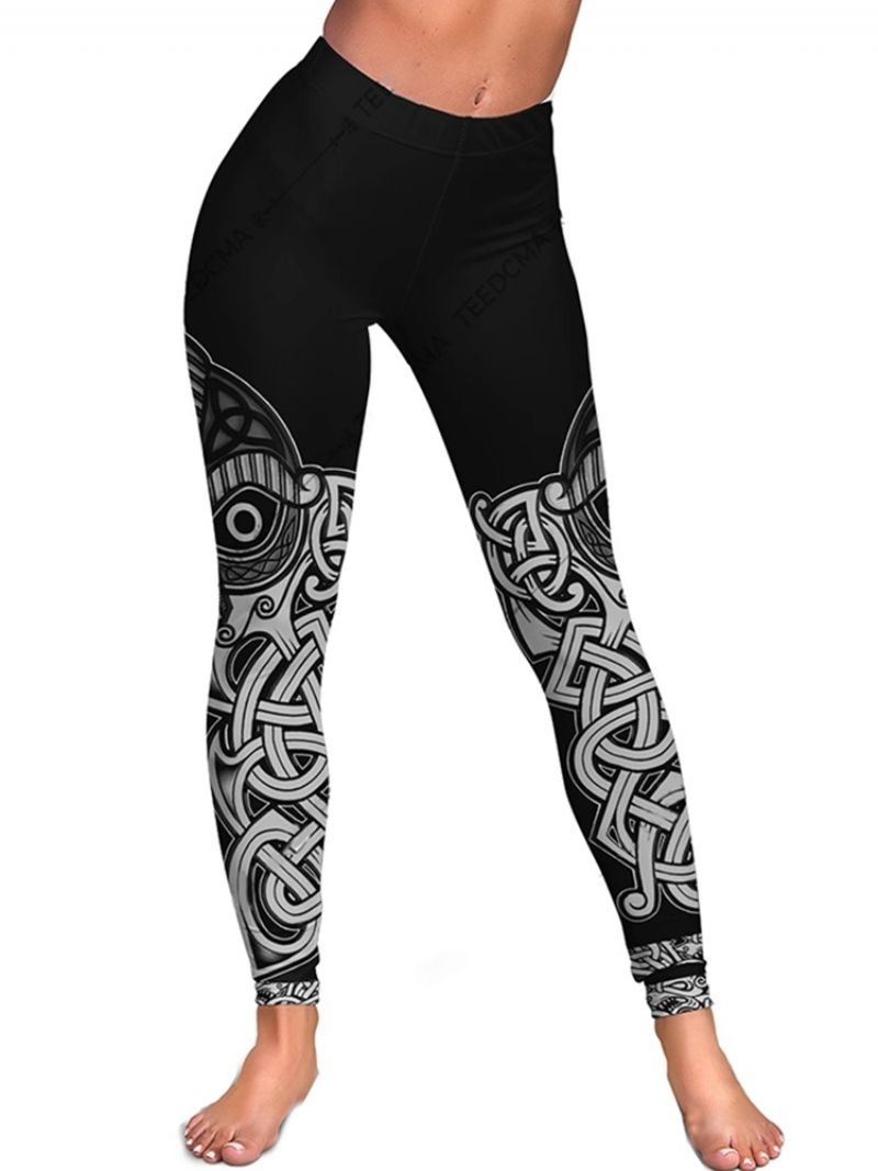 Print Sports Geometriske Tiktok Leggings Med Høj Talje