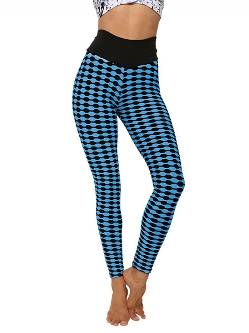 Print Stripe Anti-Sved Polyester Yogabukser Højtaljede Tiktok Leggings