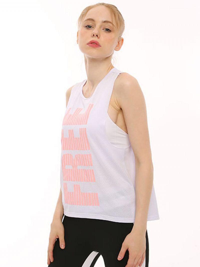 Quick Dry Letter Print Yoga Tank Tops