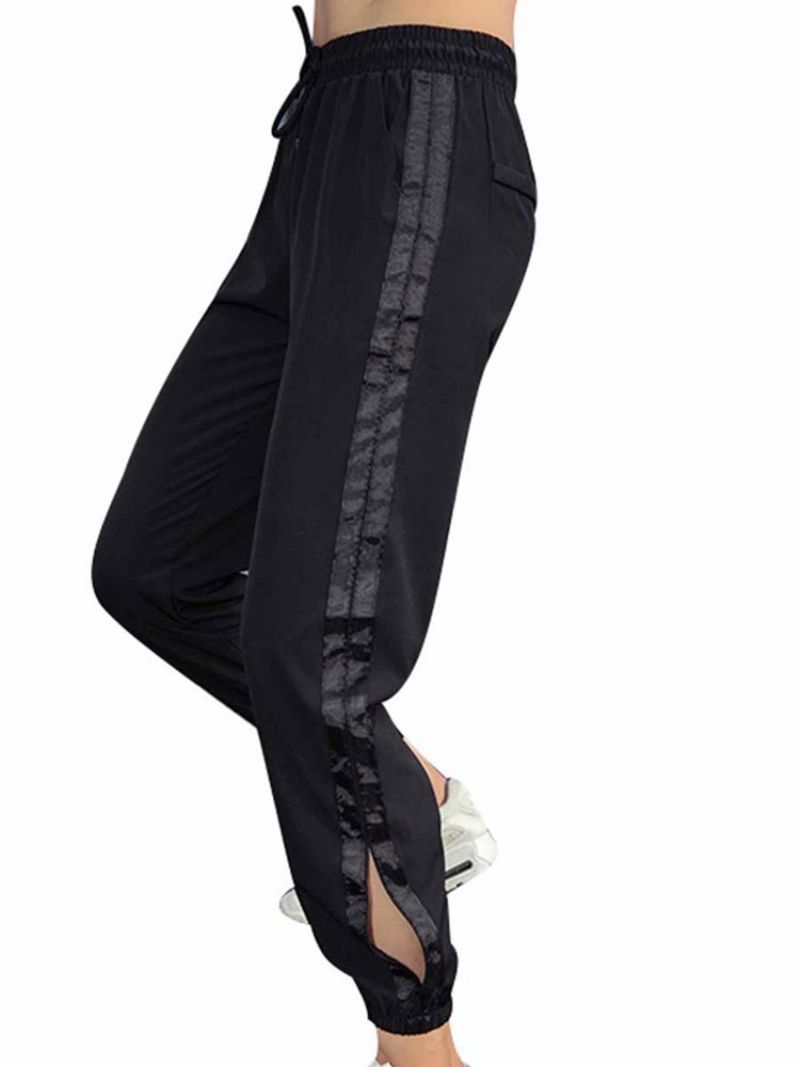 Quick Dry Polyester Print Stripe Yoga Bukser