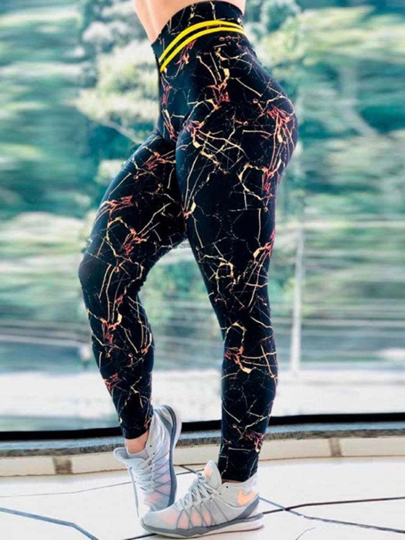 Quick Dry Print Højtaljede Leggings Til Kvinder Yogabukser Højtaljede Tiktok Leggings