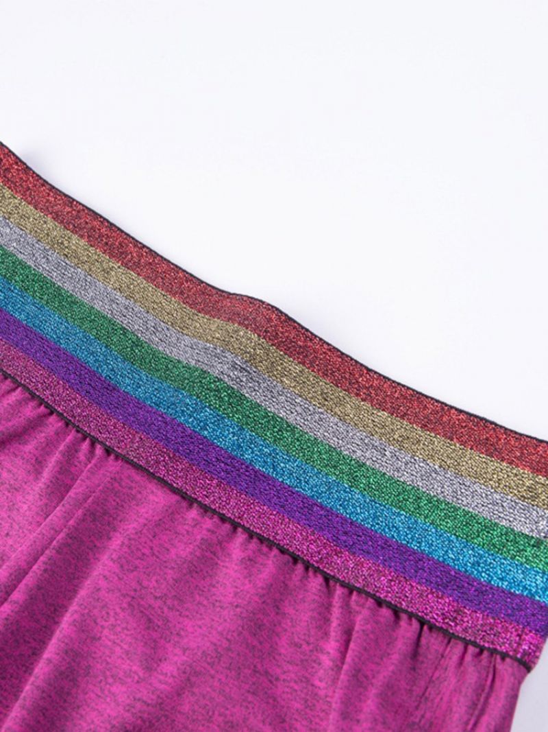 Rainbow Patchwork Shorts Sommer Gym Sports Yoga Bukser