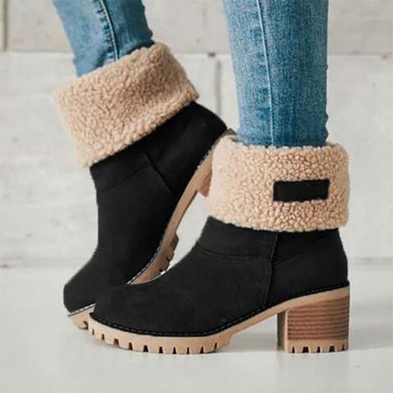 Chunky Heel Slip-On Almindelige Westernstøvler