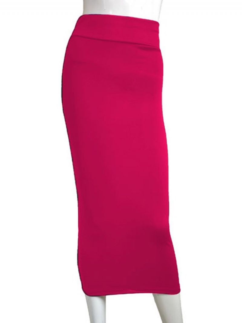 Mid-Calf Bodycon Almindelig Sexet Nederdel