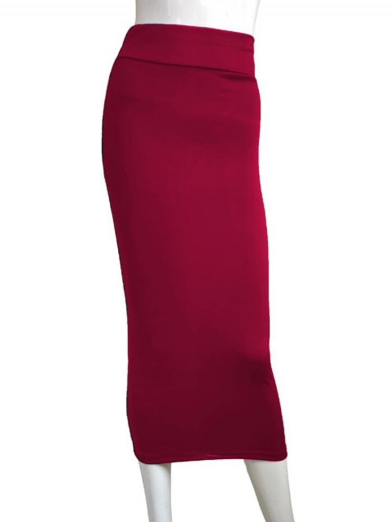 Mid-Calf Bodycon Almindelig Sexet Nederdel