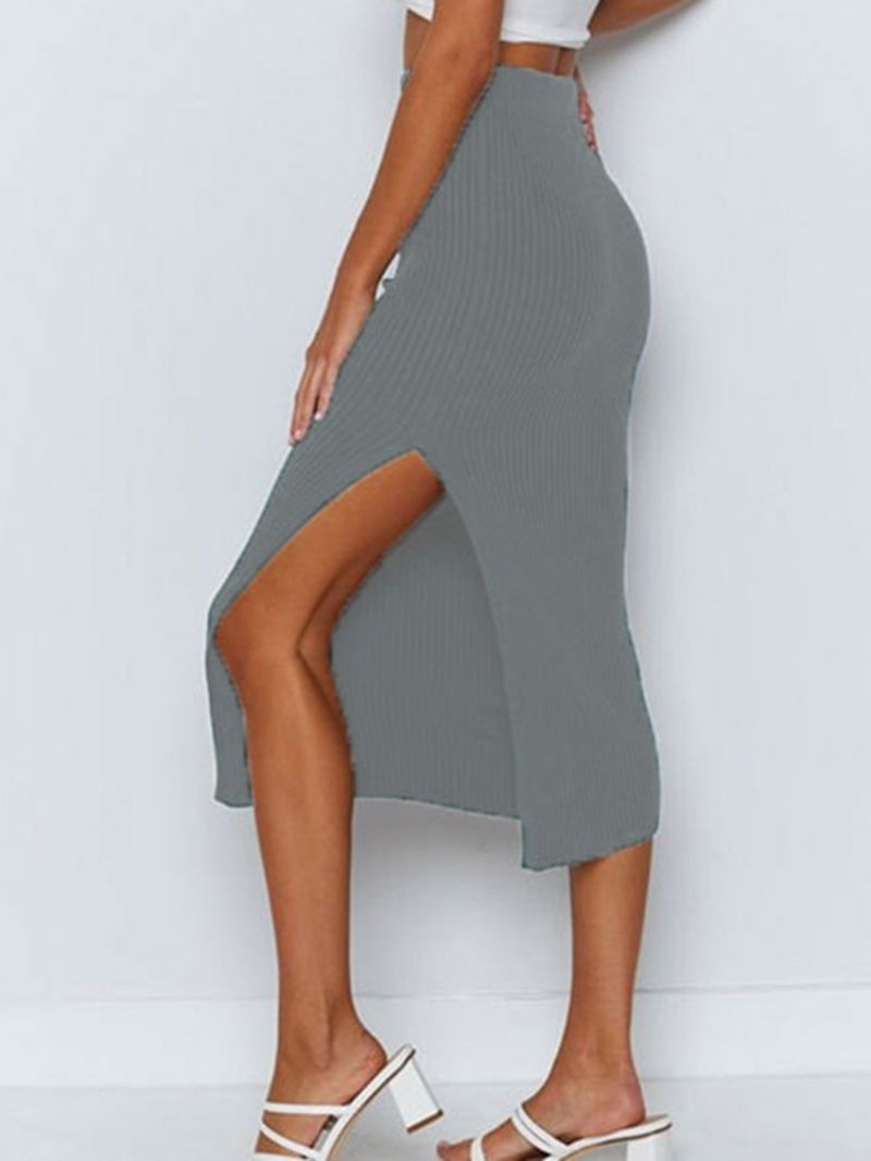 Mid-Calf Bodycon Split Mid Waist Mode Nederdel