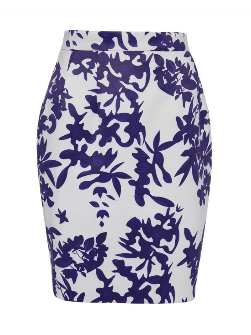 Mid-Talje Blomsterprint Bodycon Damenederdel