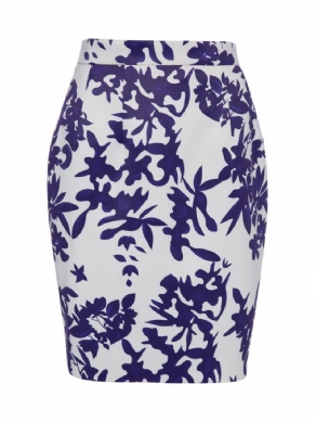 Mid-Talje Blomsterprint Bodycon Damenederdel