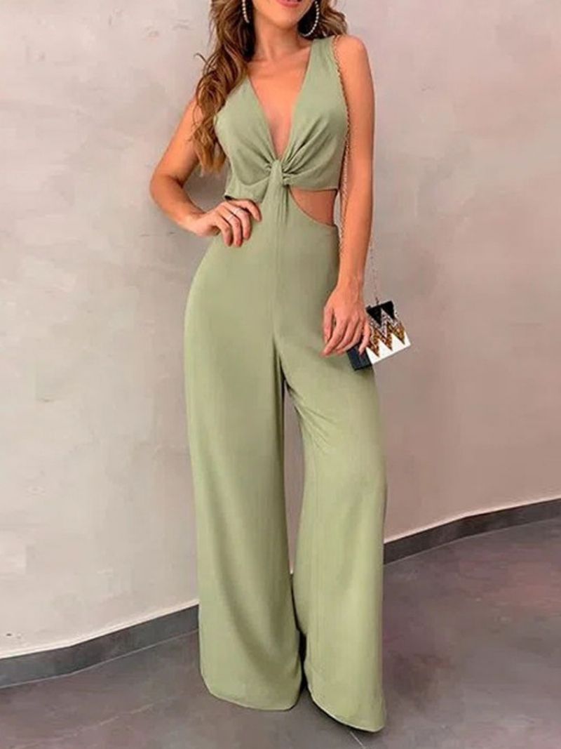 Almindelig Fuld Længde Sexet Kvinders Slim Mid Waist Jumpsuit