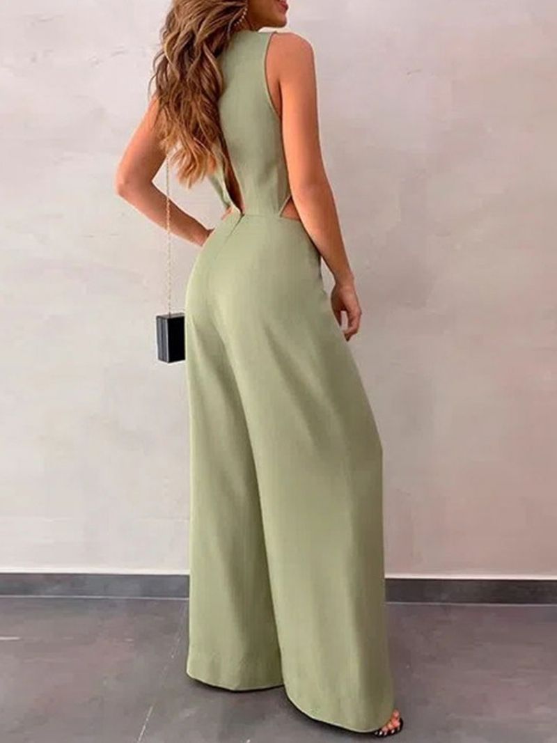 Almindelig Fuld Længde Sexet Kvinders Slim Mid Waist Jumpsuit