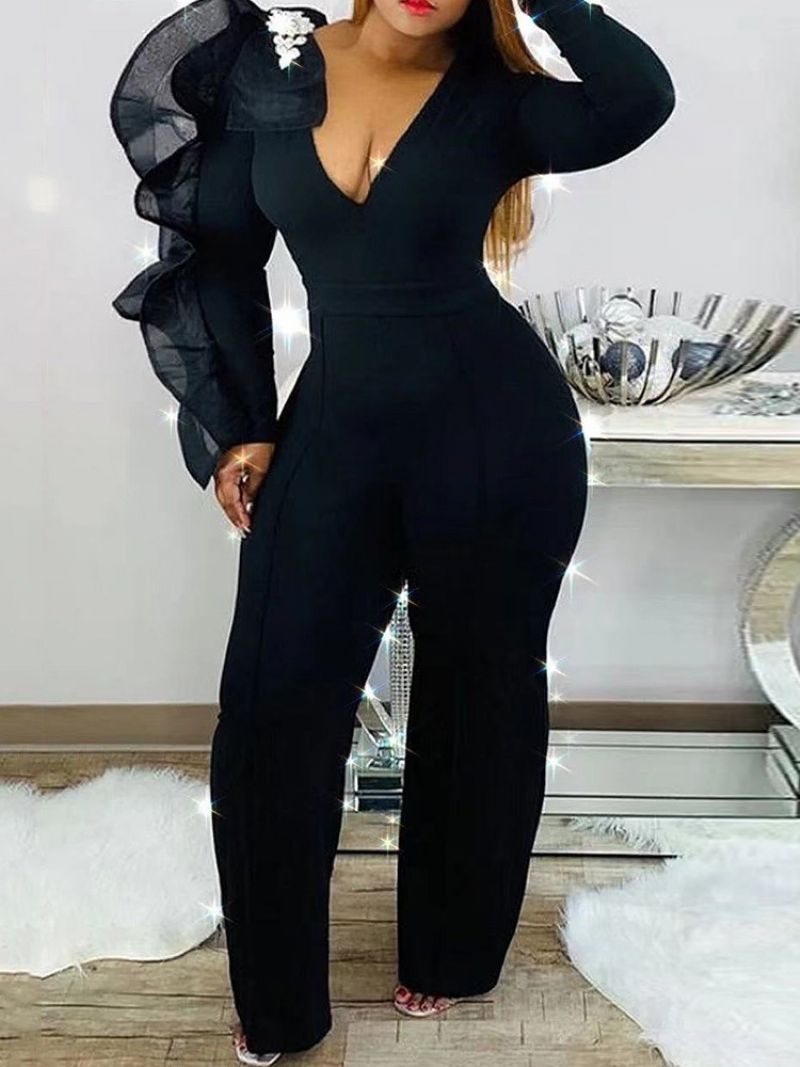 Almindelig Fuld Længde Sexet Slim High Waist Mode Jumpsuit