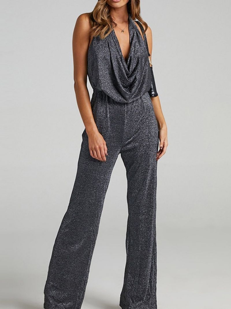 Almindelig Fuldlængde Mode Højtaljet Slim Jumpsuit