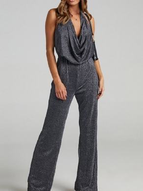 Almindelig Fuldlængde Mode Højtaljet Slim Jumpsuit