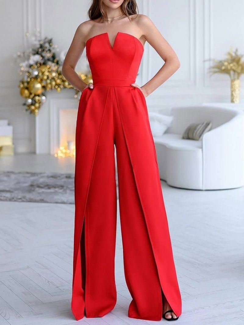 Almindelig Fuldlængde Mode Mid Waist Slim Jumpsuit