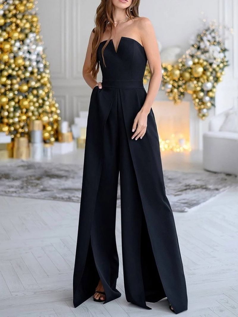 Almindelig Fuldlængde Mode Mid Waist Slim Jumpsuit