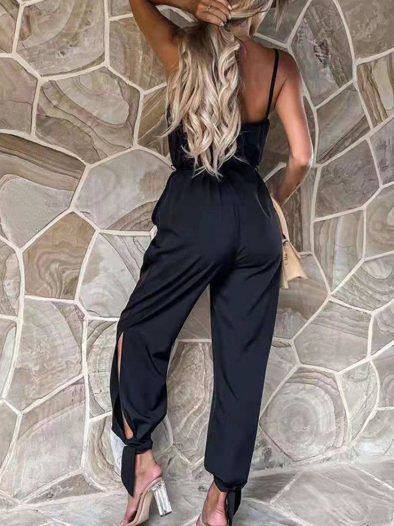 Almindeligt Mode Dames Slanke Jumpsuit Uden Ryg