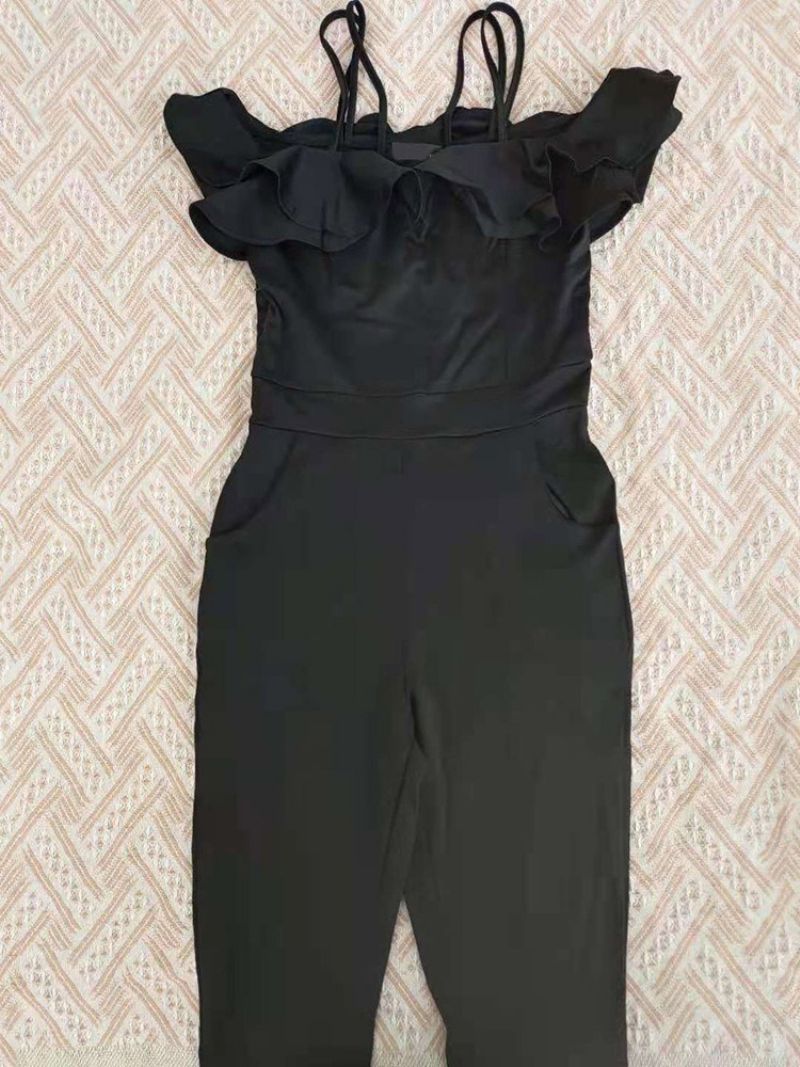 Ankellange Falbala Sexy Pencil Pants Slim Jumpsuit