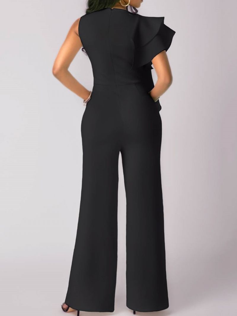 Asymmetri Flæser Brede Ben Dame Jumpsuit