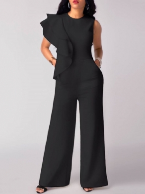 Asymmetri Flæser Brede Ben Dame Jumpsuit