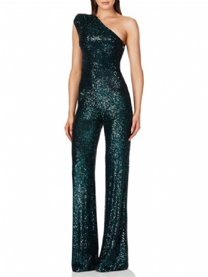 Asymmetrisk Almindelig Western Slim Straight Jumpsuit