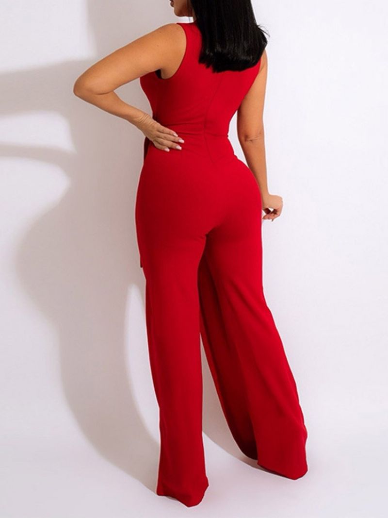 Asymmetrisk Fuldlængde Sexet Slim Straight Jumpsuit