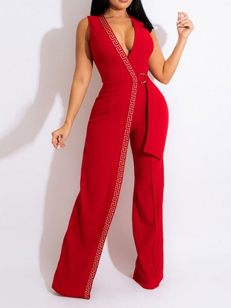 Asymmetrisk Fuldlængde Sexet Slim Straight Jumpsuit