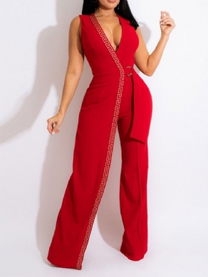 Asymmetrisk Fuldlængde Sexet Slim Straight Jumpsuit