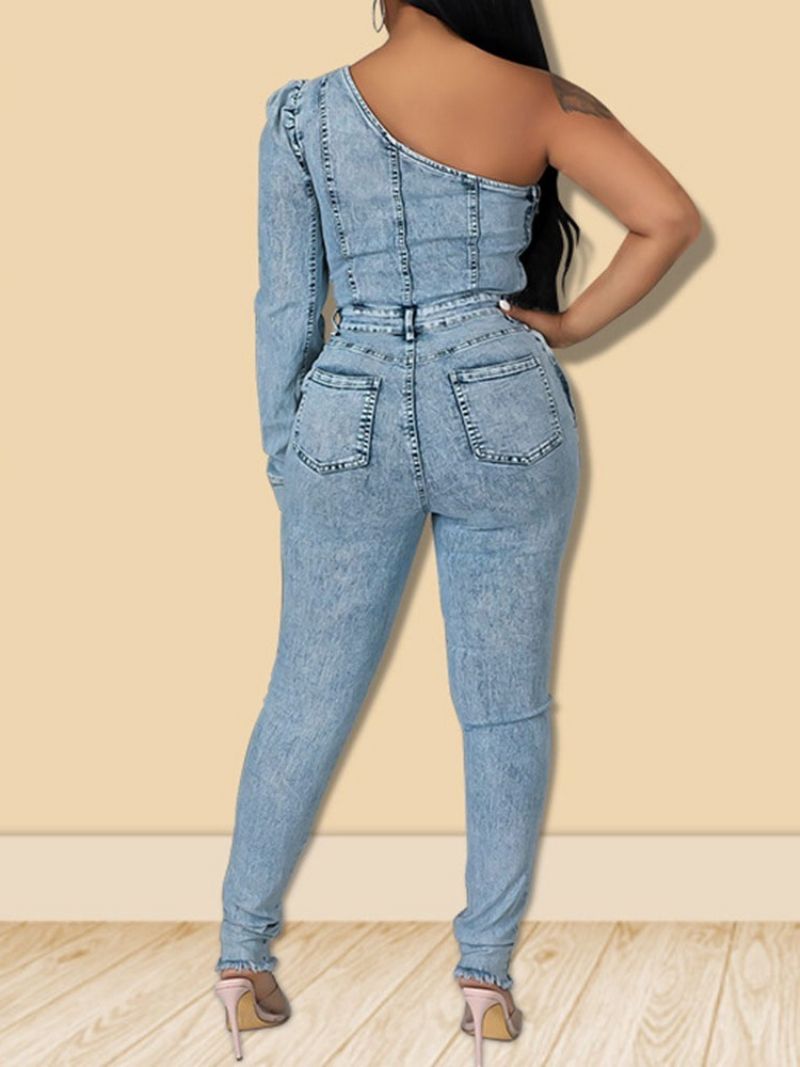 Asymmetrisk Sweet Fuld Længde Skinny Pencil Pants Jumpsuit