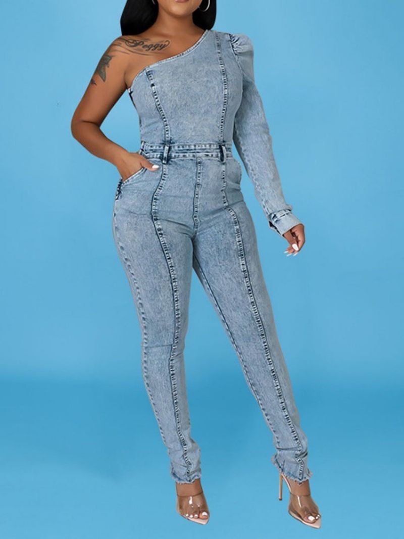 Asymmetrisk Sweet Fuld Længde Skinny Pencil Pants Jumpsuit