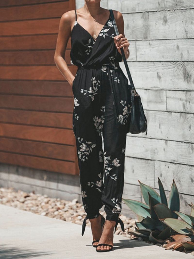 Blomsterrem Ankellængde Print Slim Jumpsuit