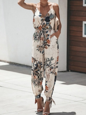 Blomsterrem Ankellængde Print Slim Jumpsuit