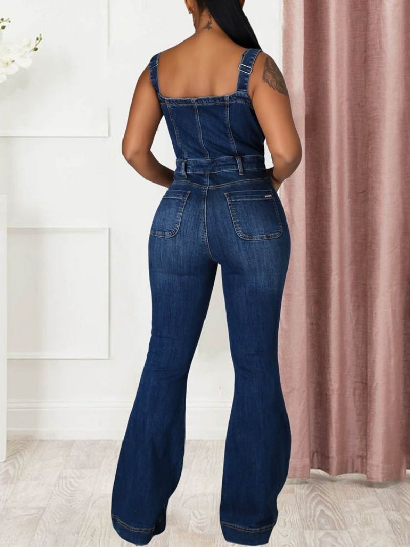 Casual Seler Plain Slim Bellbottoms Jumpsuit Til Kvinder